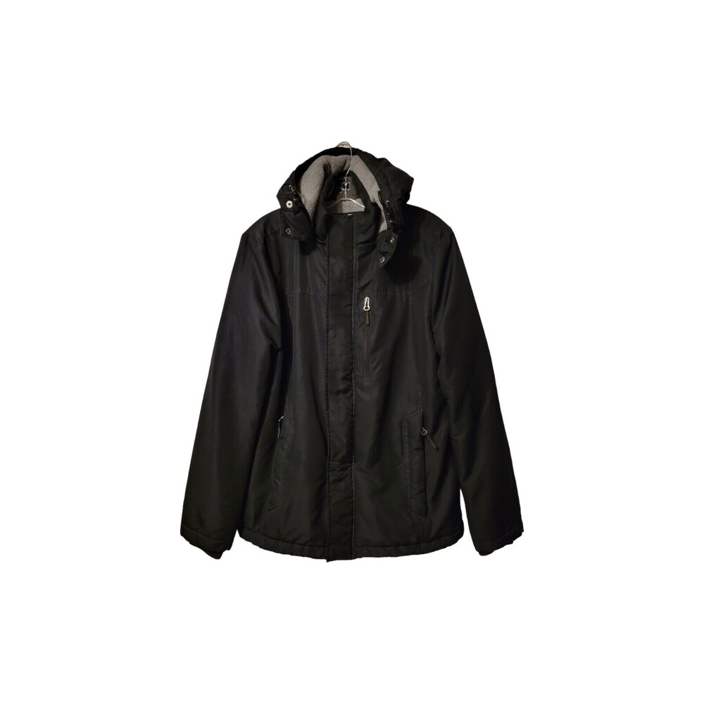 Outdoor Life Hooded Jacket Men Small Black Zip Winter Lightweight